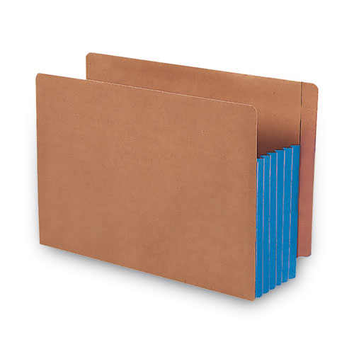 Picture of Redrope Drop-Front End Tab File Pockets, Fully Lined 6.5" High Gussets, 5.25" Expansion, Legal Size, Redrope/Blue, 10/Box