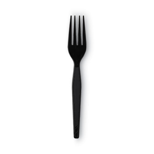 Picture of Individually Wrapped Heavyweight Forks, Polystyrene, Black, 1,000/Carton