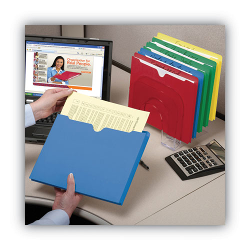 Picture of Colored File Jackets with Reinforced Double-Ply Tab, Straight Tab, Letter Size, Assorted Colors, 50/Box