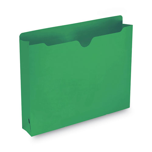 Picture of Colored File Jackets with Reinforced Double-Ply Tab, Straight Tab, Letter Size, Green, 50/Box