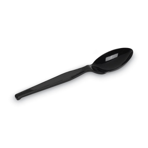 Picture of Plastic Cutlery, Heavy Mediumweight Teaspoons, Black, 1,000/Carton