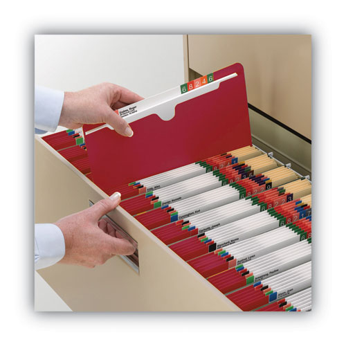 Picture of Colored File Jackets with Reinforced Double-Ply Tab, Straight Tab, Letter Size, Red, 50/Box