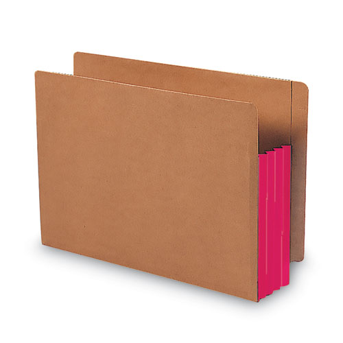 Picture of Redrope Drop-Front End Tab File Pockets, Fully Lined 6.5" High Gussets, 3.5" Expansion, Letter Size, Redrope/Red, 10/Box