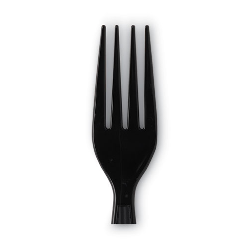 Picture of Individually Wrapped Heavyweight Forks, Polystyrene, Black, 1,000/Carton