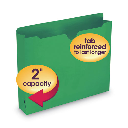 Picture of Colored File Jackets with Reinforced Double-Ply Tab, Straight Tab, Letter Size, Green, 50/Box