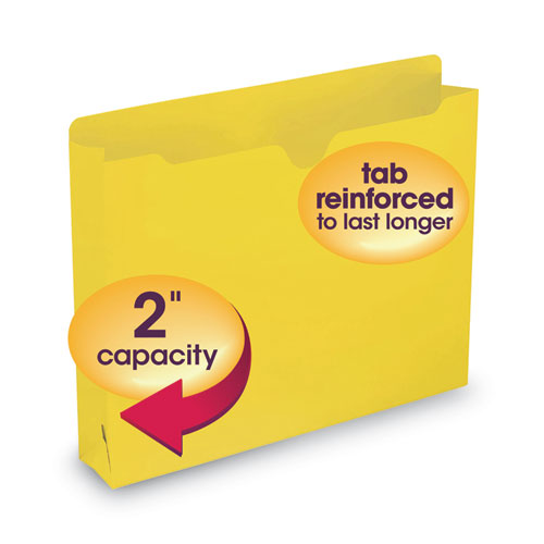 Picture of Colored File Jackets with Reinforced Double-Ply Tab, Straight Tab, Letter Size, Yellow, 50/Box