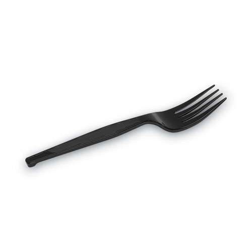 Picture of Individually Wrapped Heavyweight Forks, Polypropylene, Black, 1,000/Carton