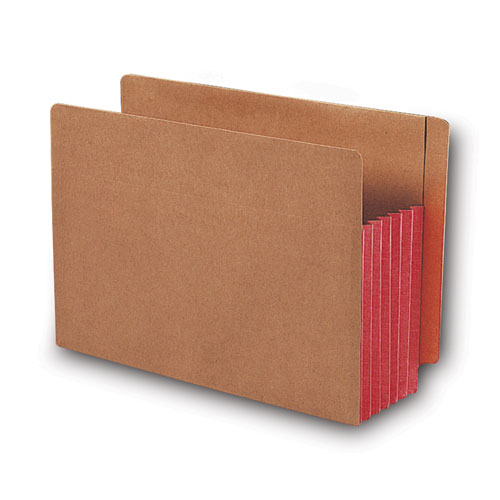 Picture of Redrope Drop-Front End Tab File Pockets, Fully Lined 6.5" High Gussets, 5.25" Expansion, Letter Size, Redrope/Red, 10/Box