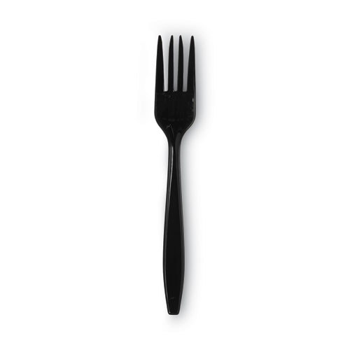 Picture of Individually Wrapped Heavyweight Forks, Polypropylene, Black, 1,000/Carton