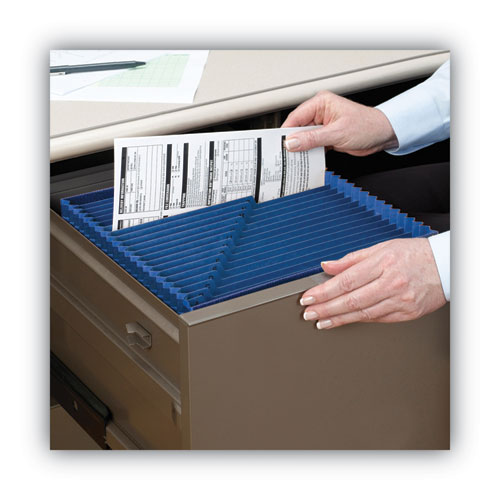 Picture of Open Top A-Z Expanding File with Antimicrobial Product Protection, 21 Sections, 1/21-Cut Tab, Letter Size, Blue