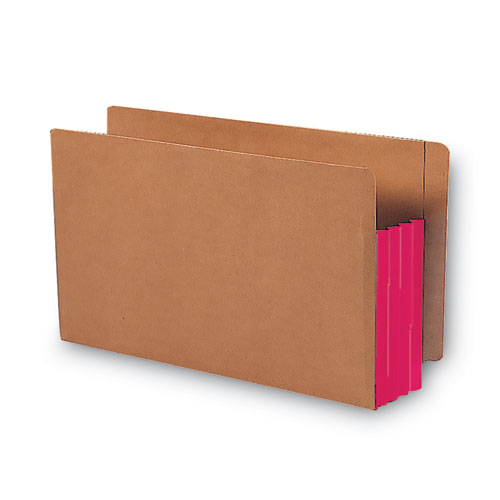 Picture of Redrope Drop-Front End Tab File Pockets, Fully Lined 6.5" High Gussets, 3.5" Expansion, Legal Size, Redrope/Red, 10/Box