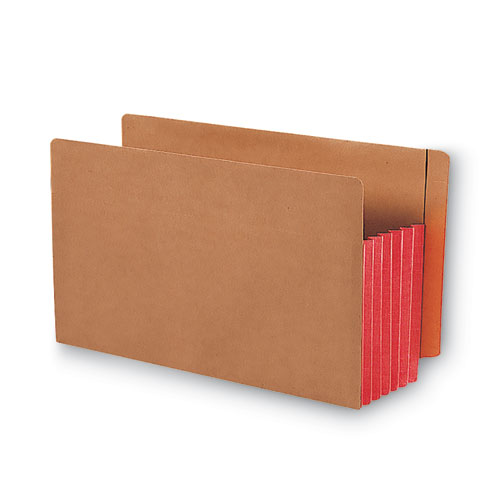 Picture of Redrope Drop-Front End Tab File Pockets, Fully Lined 6.5" High Gussets, 5.25" Expansion, Legal Size, Redrope/Red, 10/Box