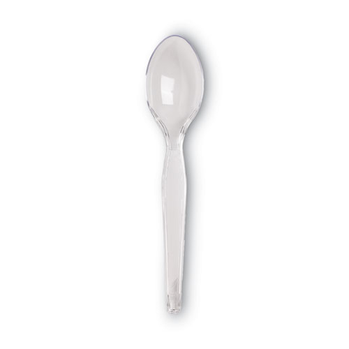 Picture of Plastic Cutlery, Heavyweight Teaspoon, Crystal Clear, 6", 1,000/Carton