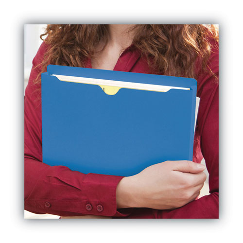 Picture of Colored File Jackets with Reinforced Double-Ply Tab, Straight Tab, Letter Size, Assorted Colors, 50/Box