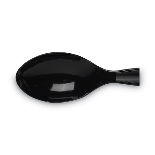 Picture of Plastic Cutlery, Heavy Mediumweight Teaspoons, Black, 1,000/Carton