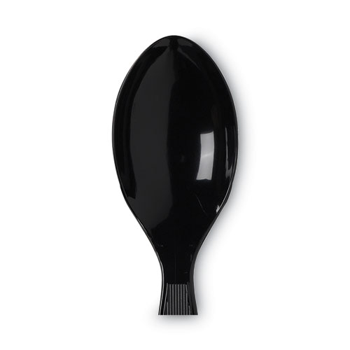 Picture of Plastic Cutlery, Heavy Mediumweight Teaspoons, Black, 1,000/Carton