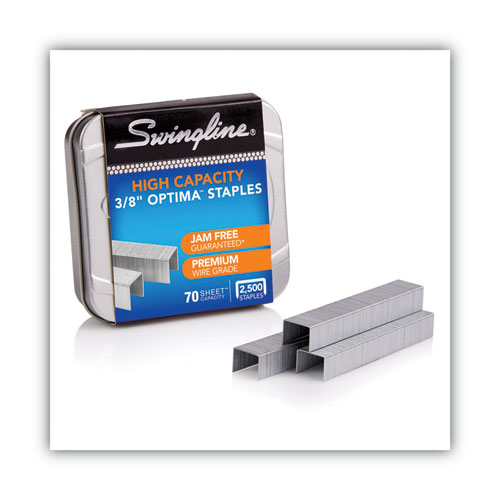 Picture of Optima High-Capacity Staples, 0.38" Leg, 0.5" Crown, Steel, 125/Strip, 20 Strips/Box