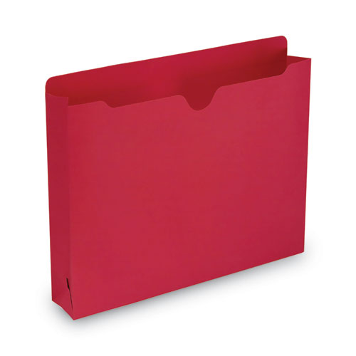 Picture of Colored File Jackets with Reinforced Double-Ply Tab, Straight Tab, Letter Size, Red, 50/Box