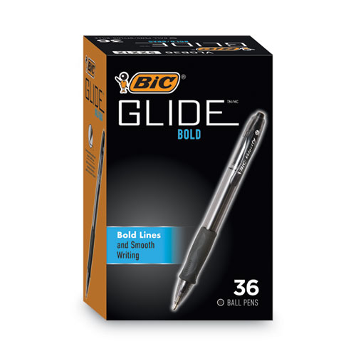 Picture of GLIDE Bold Ballpoint Pen Value Pack, Retractable, Bold 1.6 mm, Black Ink, Smoke Barrel, 36/Pack