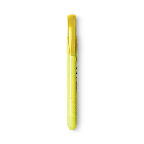 Picture of Brite Liner Retractable Highlighter, Fluorescent Yellow Ink, Chisel Tip, Yellow/Black Barrel, Dozen