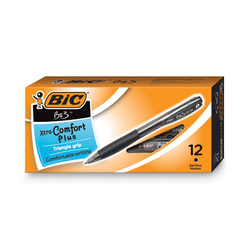 BU3+Ballpoint+Pen%2C+Retractable%2C+Bold+1+mm%2C+Black+Ink%2C+Smoke%2FBlack+Barrel%2C+Dozen