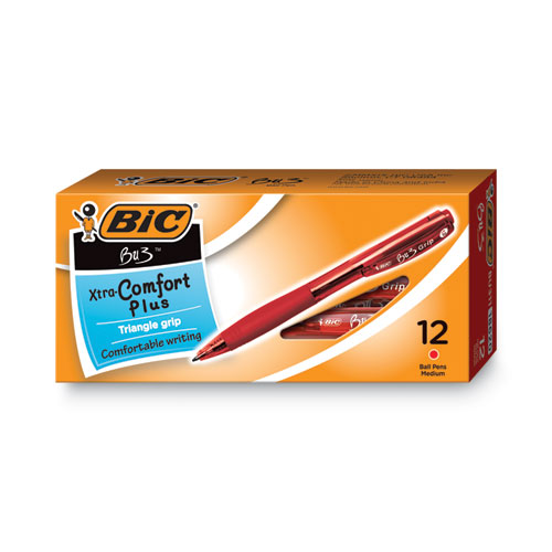 Picture of BU3 Ballpoint Pen, Retractable, Bold 1 mm, Red Ink, Red Barrel, Dozen