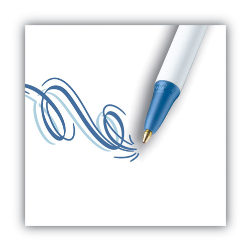 Picture of Clic Stic Ballpoint Pen, Retractable, Medium 1 mm, Blue Ink, White Barrel, Dozen