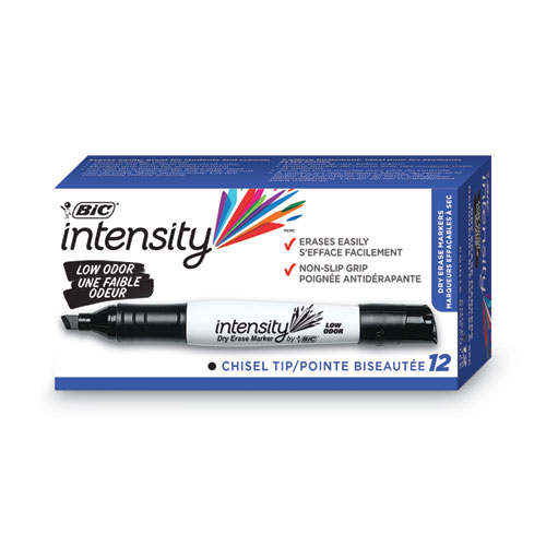 Intensity+Low+Odor+Chisel+Tip+Dry+Erase+Marker%2C+Broad+Chisel+Tip%2C+Black%2C+Dozen