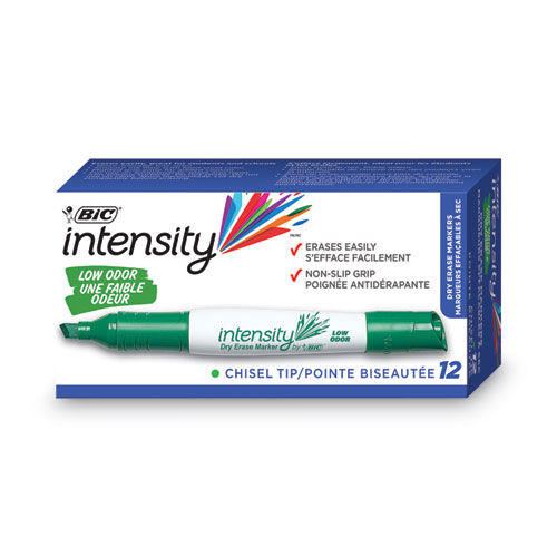 Intensity+Low+Odor+Chisel+Tip+Dry+Erase+Marker%2C+Broad+Chisel+Tip%2C+Green%2C+Dozen