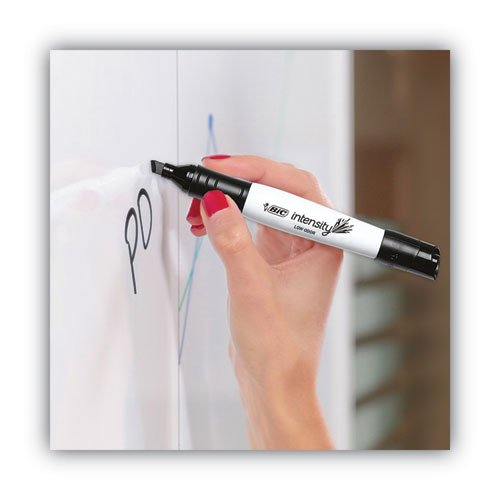 Picture of Intensity Low Odor Chisel Tip Dry Erase Marker, Extra-Broad Bullet Tip, Red, Dozen