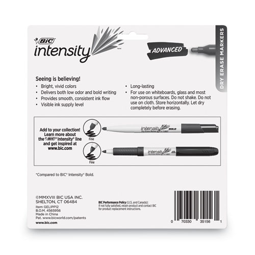 Picture of Intensity Advanced Dry Erase Marker, Pocket-Style, Medium Bullet Tip, Assorted Colors, Dozen