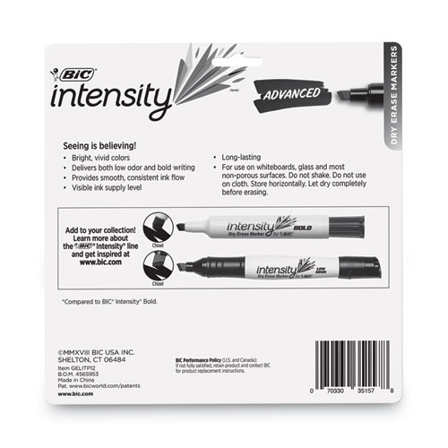 Picture of Intensity Advanced Dry Erase Marker, Tank-Style, Broad Chisel Tip, Assorted Colors, Dozen