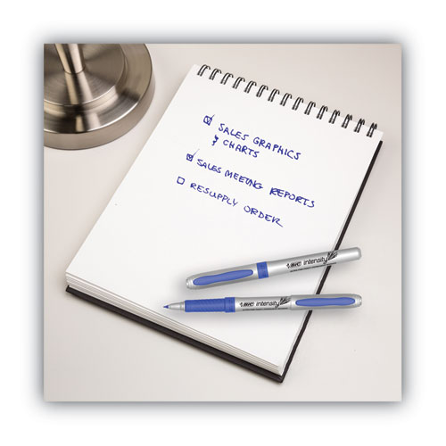 Picture of Intensity Ultra Fine Tip Permanent Marker, Extra-Fine Needle Tip, Deep Sea Blue, Dozen