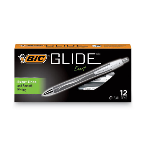 Glide+Exact+Ballpoint+Pen%2C+Retractable%2C+Fine+0.7+Mm%2C+Black+Ink%2C+Black+Barrel%2C+Dozen