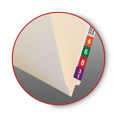 Picture of End Tab Fastener Folders with Reinforced Straight Tabs, 14-pt Manila, 2 Fasteners, Letter Size, Manila Exterior, 50/Box