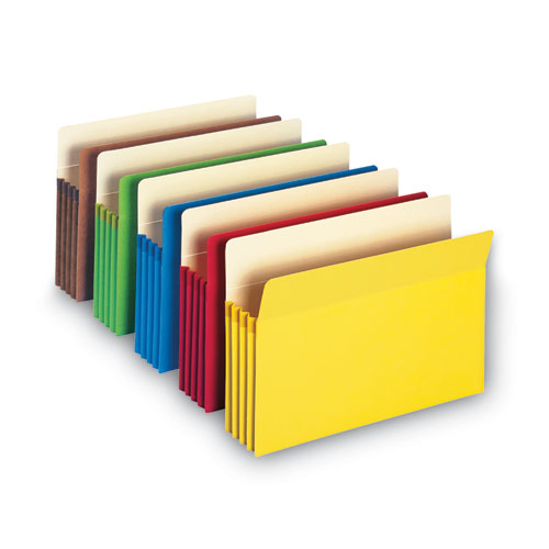 Picture of Colored File Pockets, 3.5" Expansion, Legal Size, Assorted Colors, 5/Pack