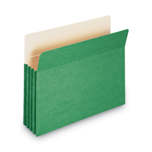 Picture of Colored File Pockets, 3.5" Expansion, Letter Size, Green