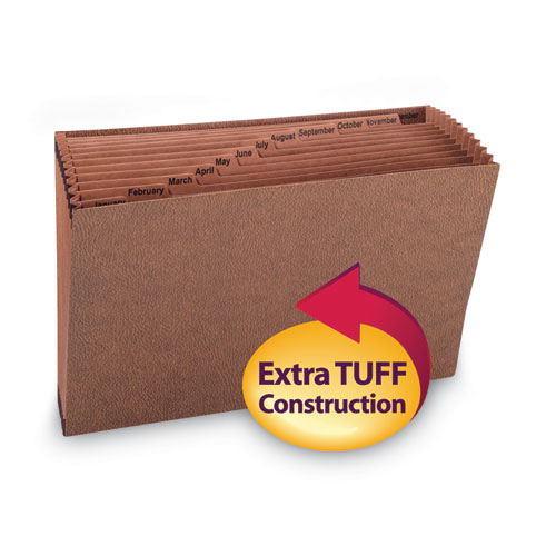 Picture of TUFF Expanding Open-Top Stadium File, 12 Sections, 1/12-Cut Tabs, Legal Size, Redrope