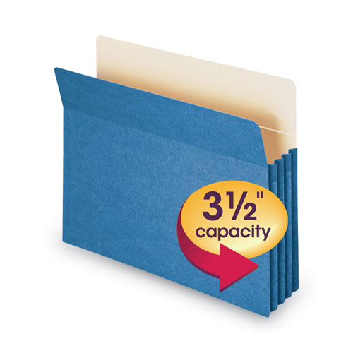 Picture of Colored File Pockets, 3.5" Expansion, Letter Size, Blue