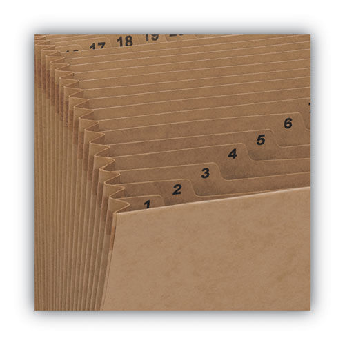 Picture of Indexed Expanding Kraft Files, 31 Sections, Elastic Cord Closure, 1/15-Cut Tabs, Letter Size, Kraft