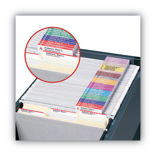 Picture of Viewables Hanging Folder Tabs and Labels, Complete Bulk Pack Refill, 1/3-Cut, Assorted Colors, 3.5" Wide, 100/Box