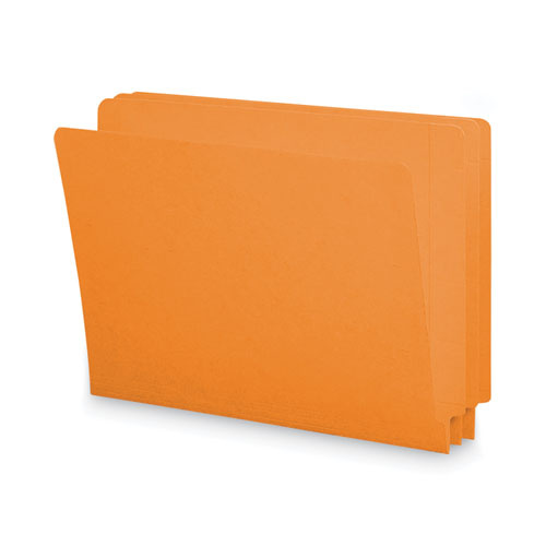 Picture of Shelf-Master Reinforced End Tab Colored Folders, Straight Tabs, Letter Size, 0.75" Expansion, Orange, 100/Box