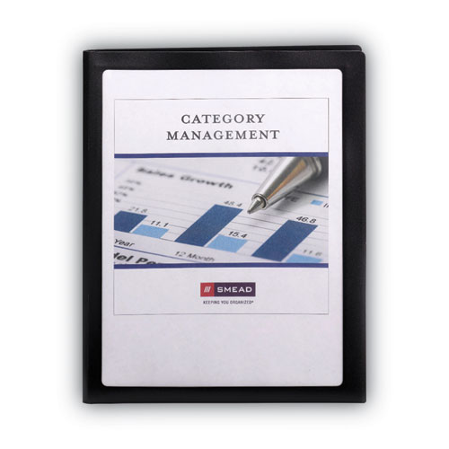 Picture of Frame View Poly Two-Pocket Folder, 100-Sheet Capacity, 11 x 8.5, Clear/Black, 5/Pack