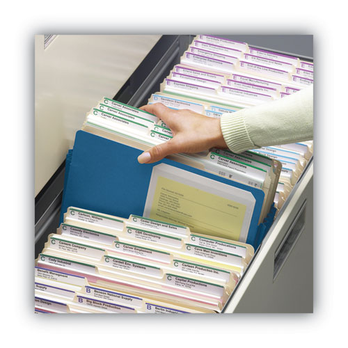 Picture of Colored File Pockets, 3.5" Expansion, Letter Size, Blue