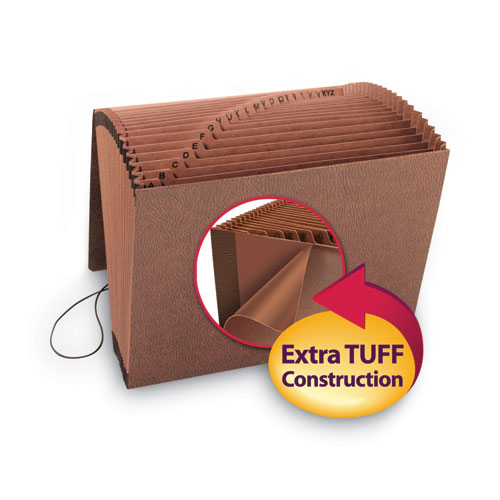 Picture of TUFF Expanding Wallet, 21 Sections, Elastic Cord Closure, 1/21-Cut Tabs, Letter Size, Redrope