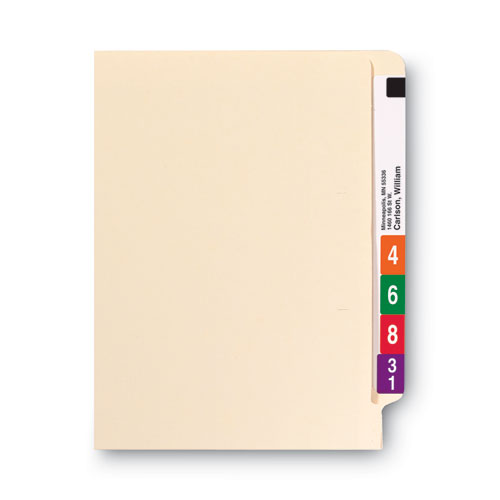 Picture of 100% Recycled Manila End Tab Folders, Straight Tabs, Letter Size, 0.75" Expansion, Manila, 100/Box