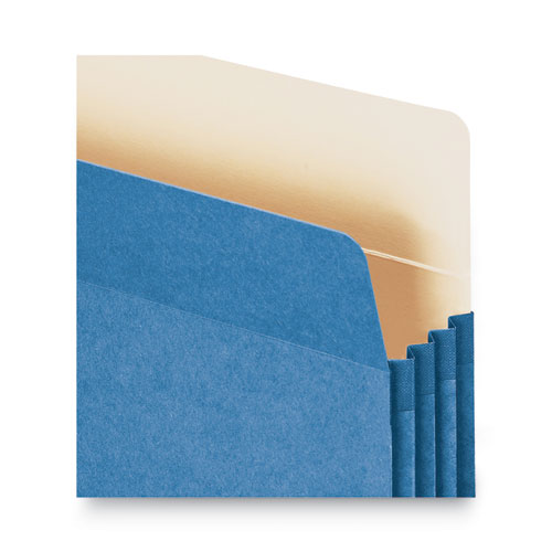 Picture of Colored File Pockets, 3.5" Expansion, Letter Size, Blue