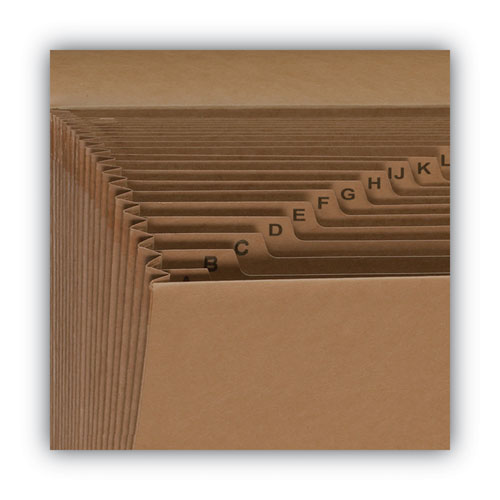 Picture of Indexed Expanding Kraft Files, 21 Sections, Elastic Cord Closure, 1/21-Cut Tabs, Letter Size, Kraft