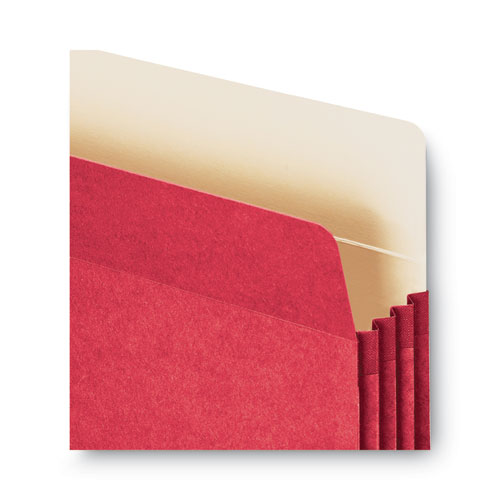 Picture of Colored File Pockets, 3.5" Expansion, Letter Size, Red