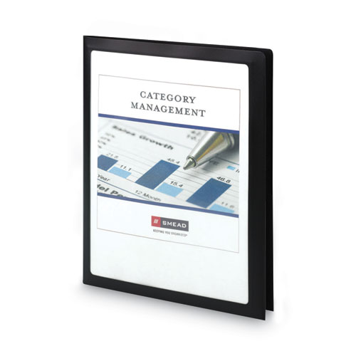 Picture of Frame View Poly Two-Pocket Folder, 100-Sheet Capacity, 11 x 8.5, Clear/Black, 5/Pack